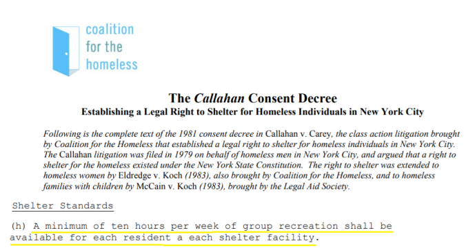 Callahan Consent Decree Group Recreation 10 Hours 7 23 18